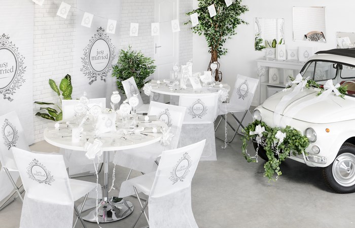 Confetti déco mariage 3 sujets blanc et argent sachet 21g - RETIF