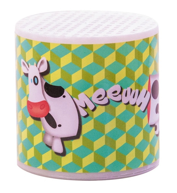 Boîte à meuh ou boîte à vache traditionnelle avec étiquette représentant  des ours polaires - Référence de cette boîte à meuh ou boîte à vache:  585014.