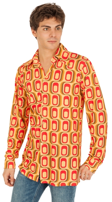 Chemise disco homme jaune