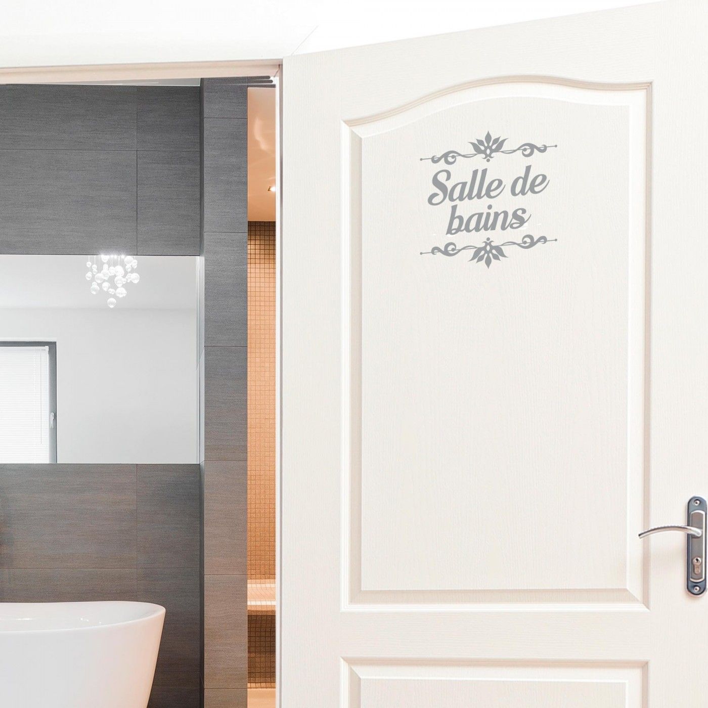 Stickers salle de bain - Sticker salle de bain - Sticker porte -  Autocollant de porte - Stickers toilette - decoration toilettes - 30CM x  20CM - Sticker Mural Noir : : Cuisine et Maison