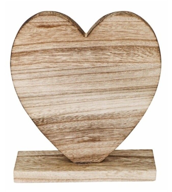 Porte-bonheur cœur en bois d’olivier, 5 x 5 cm, fabriqué à la main