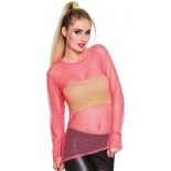 Tee-shirt Fishnet adulte, néon Rose