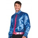 Chemise adulte disco bleu royal - taille XL