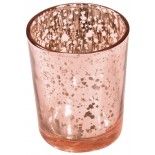 LOT de 6 Bougeoirs Vase effet métal, Rose Gold