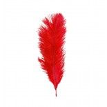 Chaks 0717-02, Sachet de 5 Plumes d'Autruche 20-25cm, Rouge