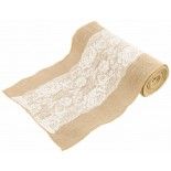 Chaks 1013, Chemin de table Jute avec centre dentelle