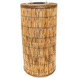 Très Grande Lanterne bois bambou cylindre avec poignée corde 61cm