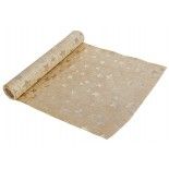 Chaks 10752, Chemin de Table Velours BEIGE avec étoiles dorées