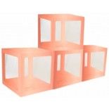 Lot de 4 Cubes en carton avec film plastique rigide 30x30x30cm, Rose Gold