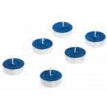 Chaks 12279, Set de 6 Bougies chauffe-plat paillettes, Bleu Roy