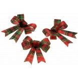 Set de 3 petits Noeuds Dunbar 12,7cm rouge/vert/or