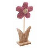 Centre de table Fleur Lilou en velours Vieux Rose 25cm