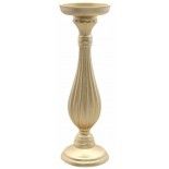 Grand Porte-bougie en bois 33,5cm, Or