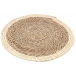 Set de table rond bicolore en paille 38cm