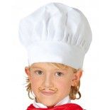 Toque Cuisinier en tissu blanc, Enfant