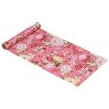 Chemin de table tissu Fleurs Roses 3m