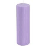 Grande Bougie Pilier Cannelée 5x15cm, Lilas