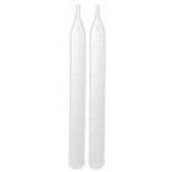 Set de 2 bougies Flambeau Cannelées 25cm, Blanches