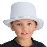 Chapeau Haut de Forme en feutrine, Blanc ENFANT