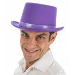 Chapeau Haut de Forme satiné ajustable, Violet