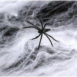 Toile d'araignée 40g blanche avec 3 araignées