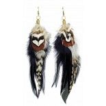 Boucles d'oreilles indiennes en plumes d'aigle