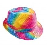 P'TIT Clown re20200 - Chapeau tissu sequins adulte, Borsalino, multicolore