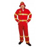 P'TIT Clown re21098 - Déguisement adulte pompier rouge taille S/M