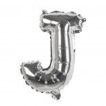 Ballon aluminium mylar lettre J, argent