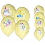 P'TIT Clown re22465 - Lot de 8 ballons anniversaire Licornes