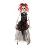 P'TIT Clown re23005 - Squelette de punk femme à suspendre de 40 cm