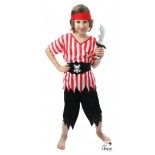 P'TIT Clown re23300 - Déguisement enfant pirate rouge 10/12 ans
