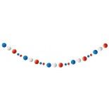 P'TIT Clown re23308 - Guirlande disques métallisés France bleu, blanc, rouge 5m