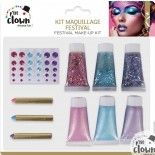 P'TIT Clown re23351 - Kit maquillage et strass festival multicolore