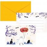 P'TIT Clown re23415 - Lot de 8 carton d'invitation avec enveloppe Halloween