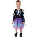 P'TIT Clown re23558 - Costume baby squelette irisé fille 92 cm, 1/2 ans