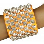 Chaks 83 250075 24, Bracelet diamants large 80's, Orange fluo