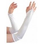 Chaks 84 250172 0, Gants mitaines en satin 42cm, Blancs