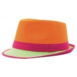 Party Pro 33337, Chapeau Trilby Néon, Orange