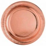 Sachet de 6 Assiettes carton métallisées 23cm Rose Gold