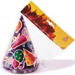 Sachet 6 chapeaux pointus multicolores