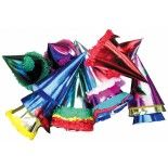 Lot de 25 Chapeaux pointus carton métallisés multicolores