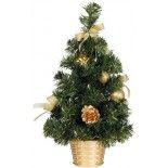 Petit sapin de Noël artificiel 43177 avec décorations Dorées, 30 cm