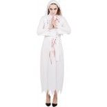 P'TIT Clown re44376 - Déguisement adulte nonne blanche sanglante femme, taille S/M