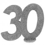 Chiffre Anniversaire vertical déco, 30 ans Argent