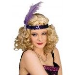 Chaks 83 484346 9, Bandeau charleston à sequins avec plume, Violet