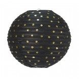 Party Pro 502119M, Boule Japonaise Noire à Pois Or 35 cm taille M