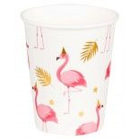 Sachet de 10 gobelets Flamants Roses, rose et or 21 cl