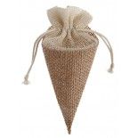 SANTEX 5292-26, Sachet de 4 CORNETS en jute avec lacet, naturel