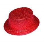 P'TIT Clown re63552 - Chapeau plastique HDF adulte, bords arrondis, paillettes, rouge